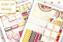 Mini Happy planner stickers Weekly Crimson Yellow ornament Product Image 1