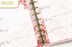 Mambi Planner pages Weekly Flowers Pink dress Girl Product Image 3