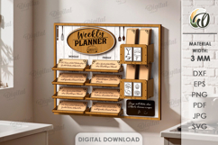 Weekly Menu Planners Bundle Laser Cut. Kitchen Organizer SVG Product Image 13