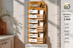 3D Weekly Menu Planner Laser Cut. Kitchen Organizer SVG Product Image 1