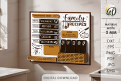 3D Weekly Menu Planner Laser Cut. Kitchen Organizer SVG Product Image 1
