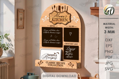 Weekly Menu Planners Bundle Laser Cut. Kitchen Organizer SVG Product Image 10