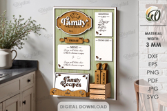 3D Weekly Menu Planner Laser Cut. Kitchen Organizer SVG Product Image 1