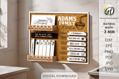 3D Weekly Menu Planner Laser Cut. Kitchen Organizer SVG Product Image 1