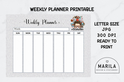 Brunette Messy Bun Teacher Life Weekly Planner Product Image 1