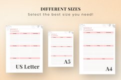 A4 and A5 One Page Weekly Planner US Letter Size Product Image 2