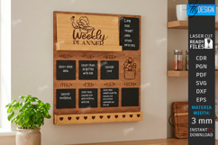 Weekly Menu Planner Board Laser Cut|Kitchen SVG|Meal Planner Product Image 1