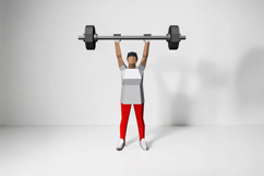 Weightlifter girl - 3d papercraft Product Image 3