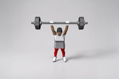 Weightlifter girl - 3d papercraft Product Image 4