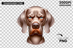 weimaraner clipart, weimaraner png, dog clipart, dog png, sublimation design, aggressive dog art, pet clipart, animal png, dog lover gift, printable clipart