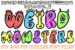 Weird Monsters Cartoon Font Letters Cute Typography ABC OTF