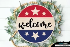 Welcome SVG, 4th Of July Round Sign SVG Design Product Image 3