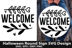 Welcome SVG - Halloween Round Sign Product Image 1