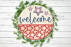 Welcome SVG, 4th Of July Round Sign SVG Design Product Image 3