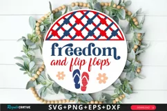 Freedom And Flip SVG, 4th Of July Round Sign SVG Design Product Image 1