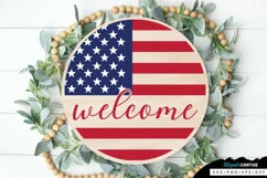 Welcome SVG, 4th Of July Round Sign SVG Design Product Image 3