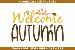 Welcome Autumn SVG, Autumn SVG, Fall SVG, Cricut SVG Product Image 1