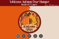 Laser Cut Welcome autumn door sign Product Image 3