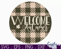 Fall Farmhouse Round Sign Svg, Welcome Autumn Porch Decor Product Image 2