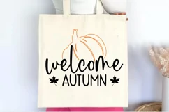 Welcome autumn SVG , Autumn Pumpkin SVG , Autumn SVG Product Image 2