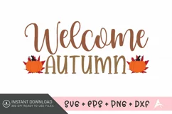 Welcome autumn SVG, Harvest Season SVG, Autumn Floral SVG Product Image 1