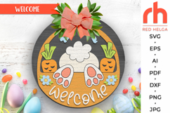 happy easter svg, easter bunny svg, peeking easter rabbit, farmhouse easter, easter welcome sign svg, easter door sign, spring hanging sign, laser cut file, layered sign svg, farm easter sign svg, easter gift, glowforge cut file, cricut cut file