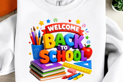 Welcome Back To School Sublimation PNG Product Image 1