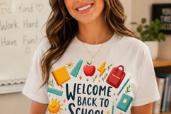 Welcome Back To School Png, Teacher Png, Retro School Png, Product Image 9