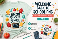 Welcome Back To School Png, Teacher Png, Retro School Png, Product Image 1