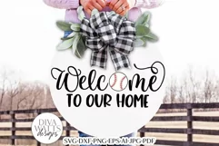 Welcome To Our Home With Baseball SVG | Farmhouse Round Product Image 1