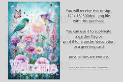 Fantasy Garden Flag, Welcome Garden Flag Sublimation, d10 Product Image 2