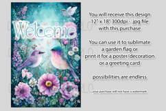 Fantasy Garden Flag, Welcome Garden Flag Sublimation, d8 Product Image 2