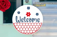 Welcome SVG, 4th Of July Round Sign SVG Design Product Image 3