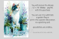 Calico Cat Garden Flag, Floral Welcome Garden Flag Design 2 Product Image 2