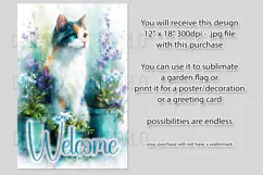 Calico Cat Garden Flag, Floral Welcome Garden Flag Design 2 Product Image 2
