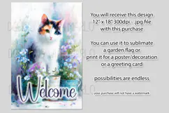 Calico Cat Garden Flag, Floral Welcome Garden Flag Design 4 Product Image 2