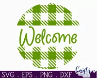 Cute Christmas Svg Round Sign | Welcome Round Door Hanger Product Image 2