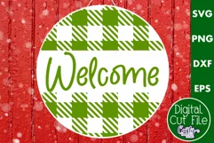 Cute Christmas Svg Round Sign | Welcome Round Door Hanger Product Image 1