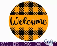 Farmhouse Halloween Round Sign, Welcome Svg Door Hanger File Product Image 2