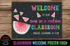 WELCOME CLASSROOM POSTERS- CLASSROOM DOOR DECORATION- CLASSROOM DECORATION WELCOME POSTER SIGN-ONE IN A MELON CLASSROOM DECOR