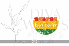 Welcome SVG Tropical Door Hanger svg Hibiscus Sign svg Product Image 2