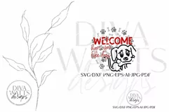 Welcome Hope You Like Dogs Round SVG | Dog Bone & Paw Print Product Image 4