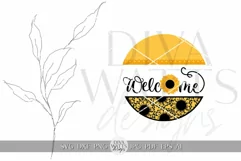 Welcome SVG Sunflower Door Hanger SVG Sunflower Sign svg Product Image 2