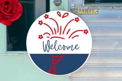 Welcome SVG, 4th Of July Round Sign SVG Design Product Image 3