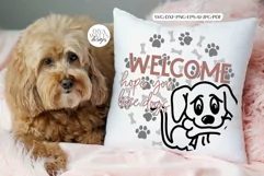 Welcome Hope You Like Dogs Round SVG | Dog Bone & Paw Print Product Image 3