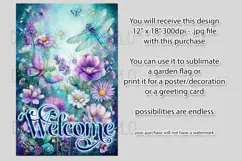 Dragonflies Garden Flag, Fantasy Garden Welcome Flag, f10 Product Image 2