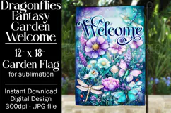 Dragonflies Garden Flag, Fantasy Garden Welcome Flag, f11 Product Image 1