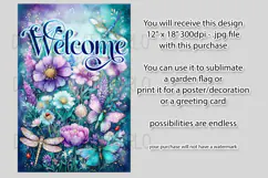 Dragonflies Garden Flag, Fantasy Garden Welcome Flag, f11 Product Image 2