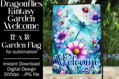 Dragonflies Garden Flag, Fantasy Garden Welcome Flag, f12 Product Image 1