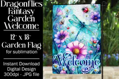 Dragonflies Garden Flag, Fantasy Garden Welcome Flag, f12 Product Image 1